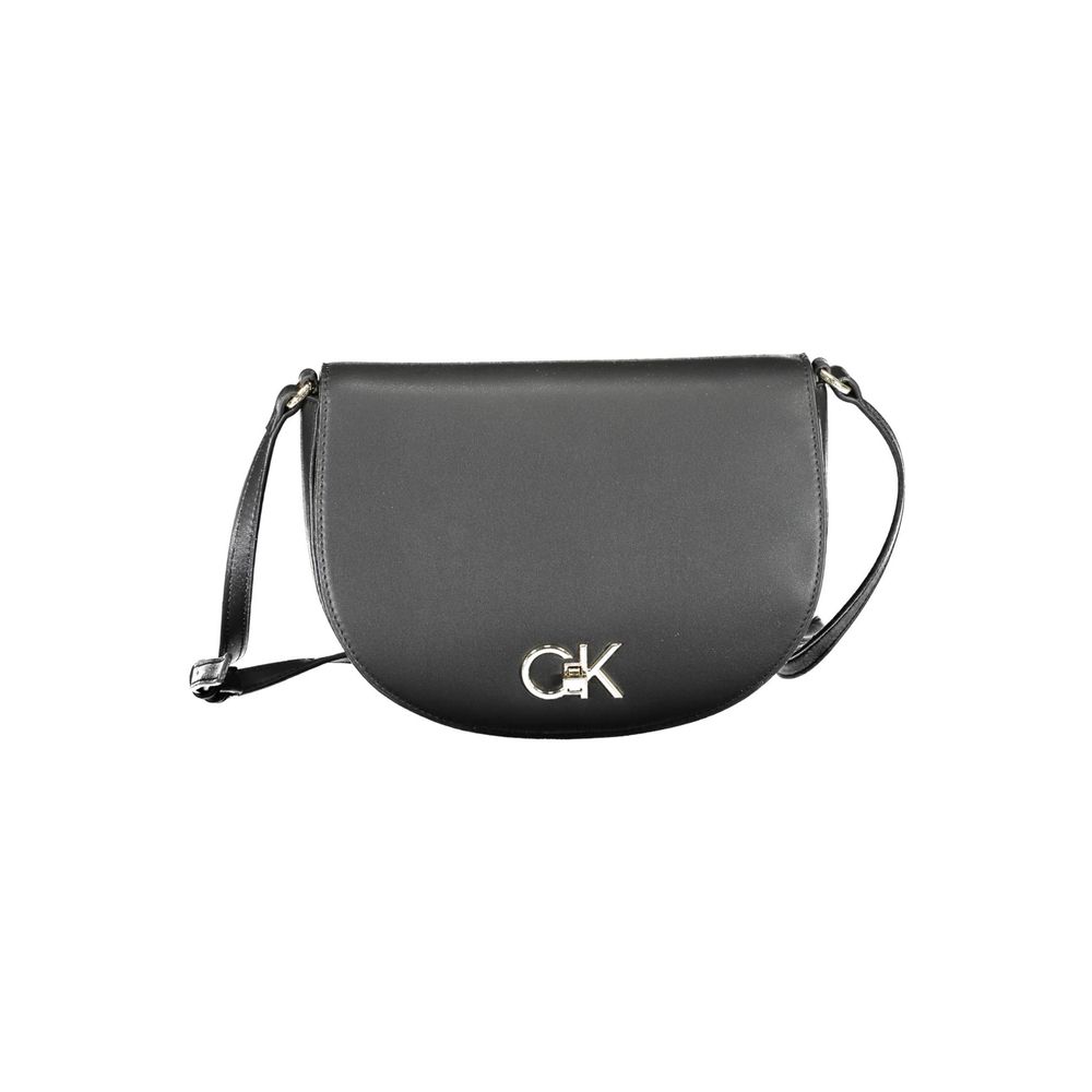 Black Polyurethane Women Shoulder Bag
