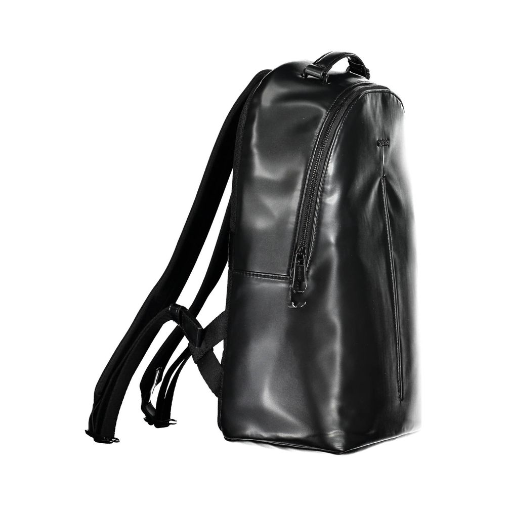 Black Polyester Men's Backpack