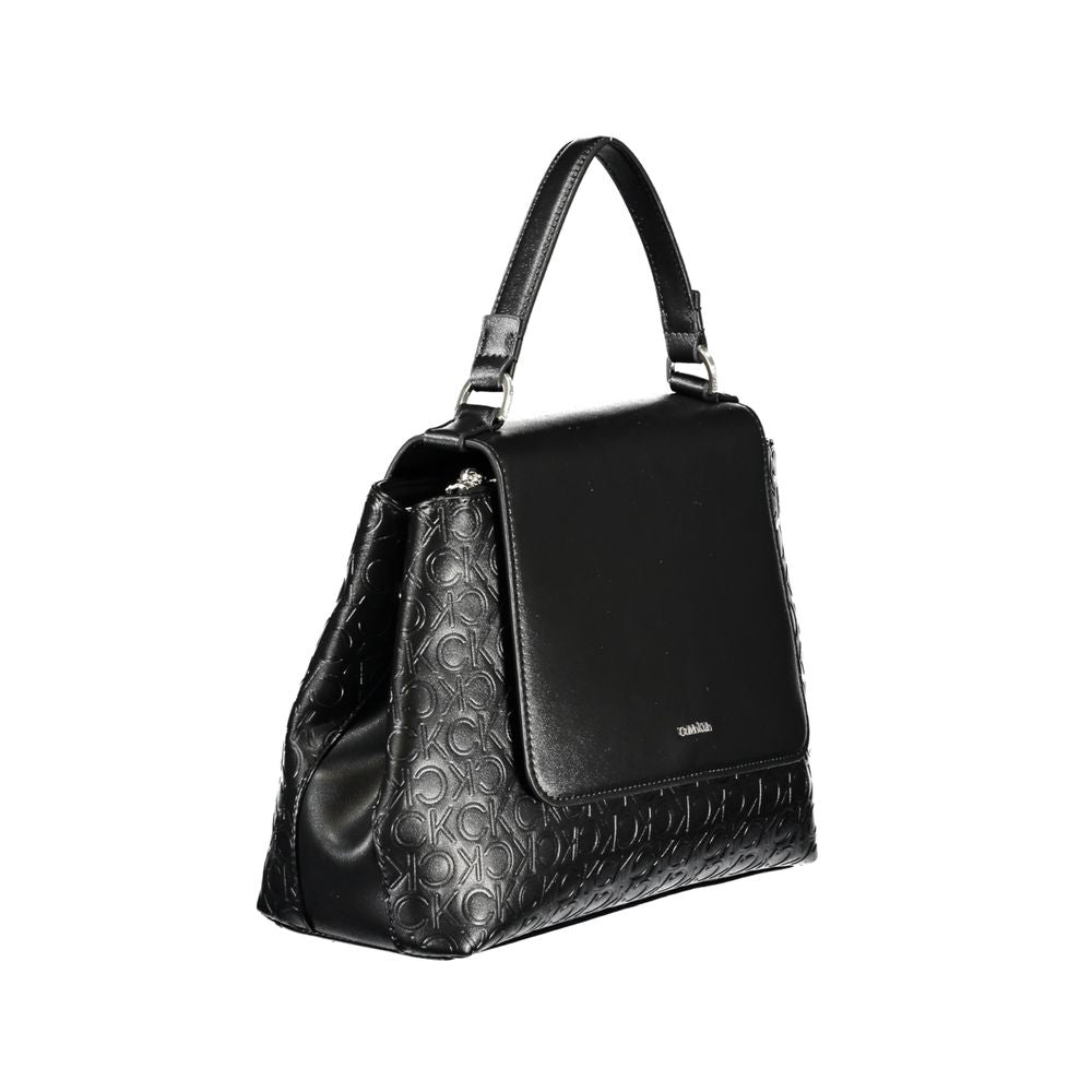 Black Polyester Women Handbag