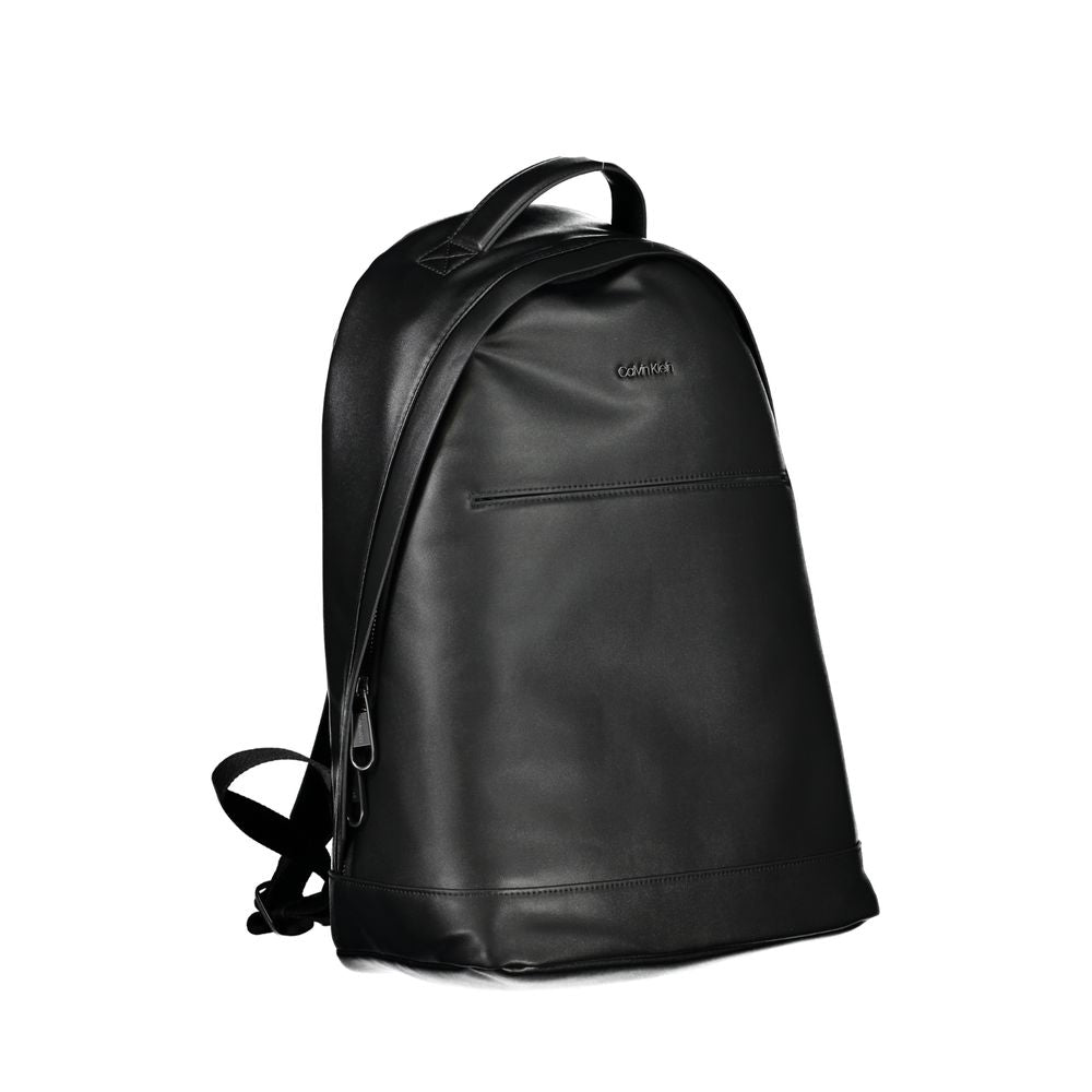 Black Polyester Men's Backpack