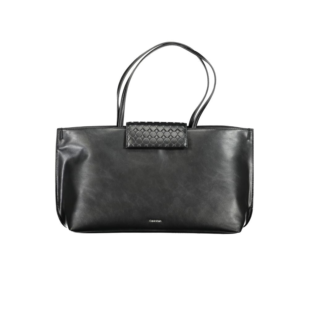 Black Polyester Women Handbag