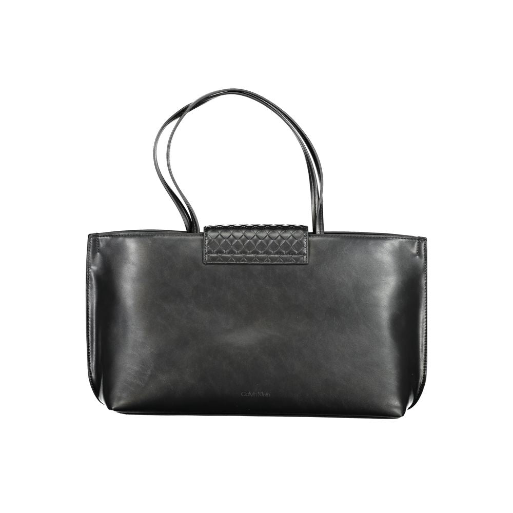 Black Polyester Women Handbag
