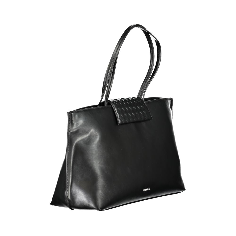 Black Polyester Women Handbag