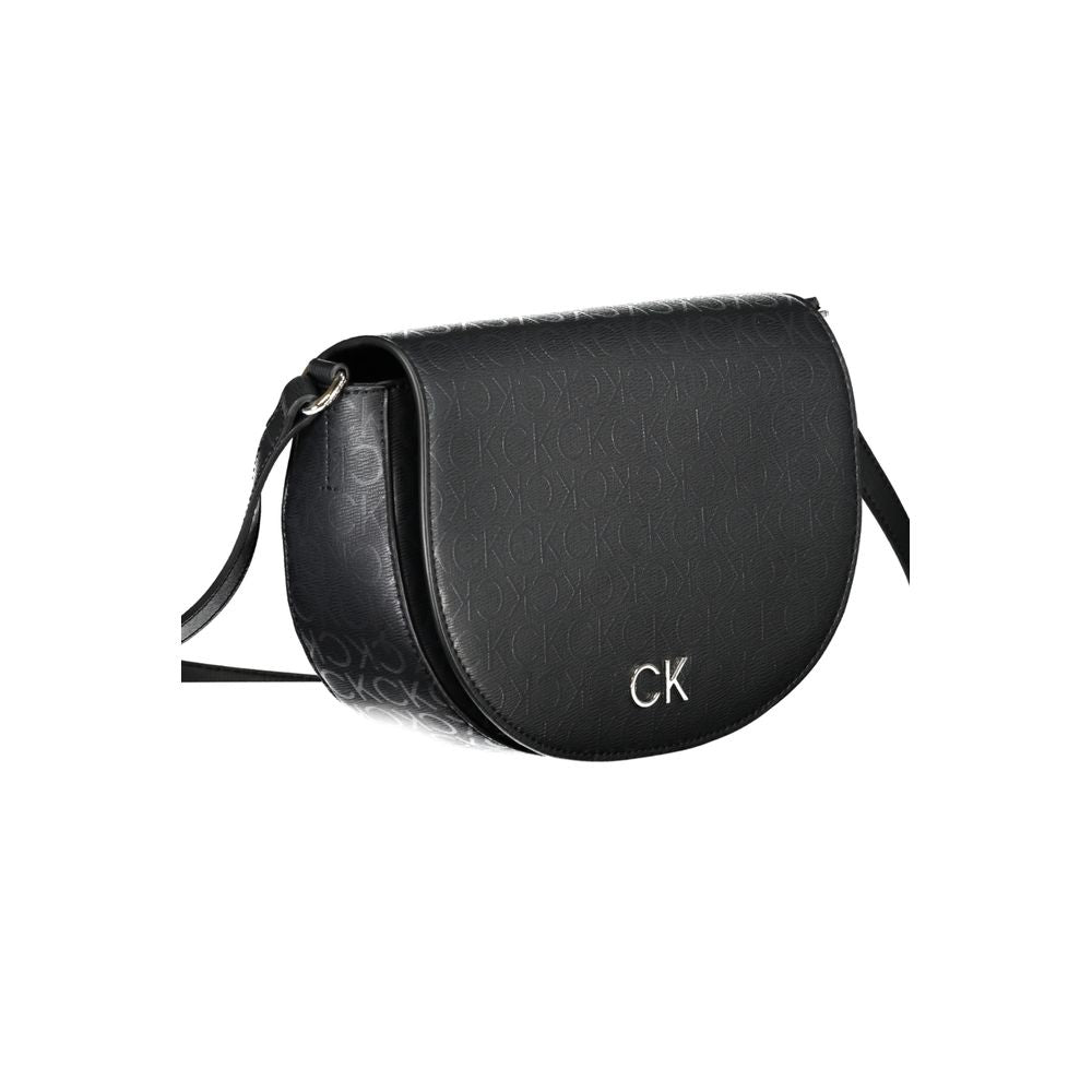 Black Polyurethane Women Shoulder Bag