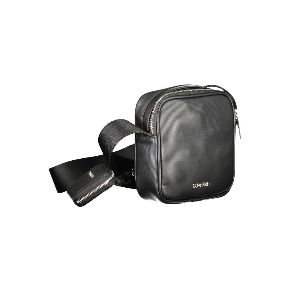 Black Polyurethane Men Shoulder Bag