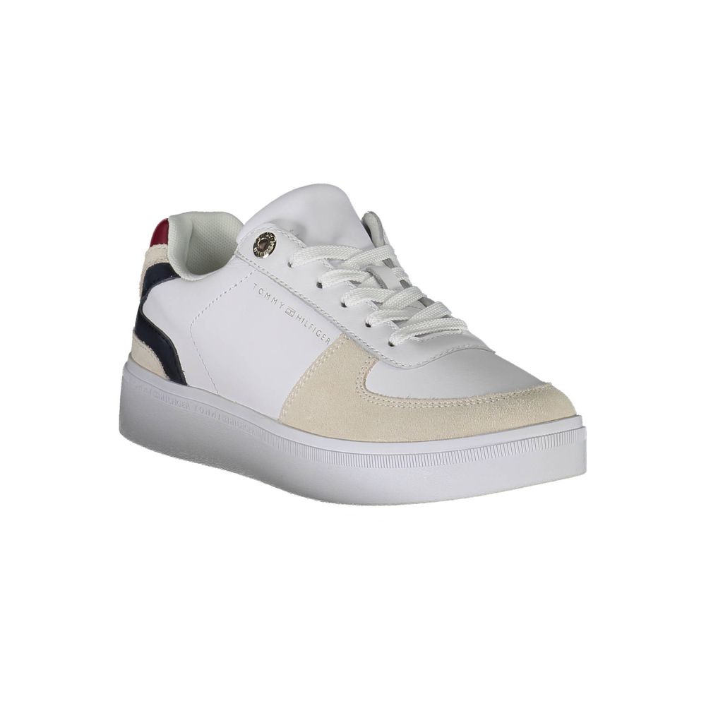 White Polyester Women Sneaker