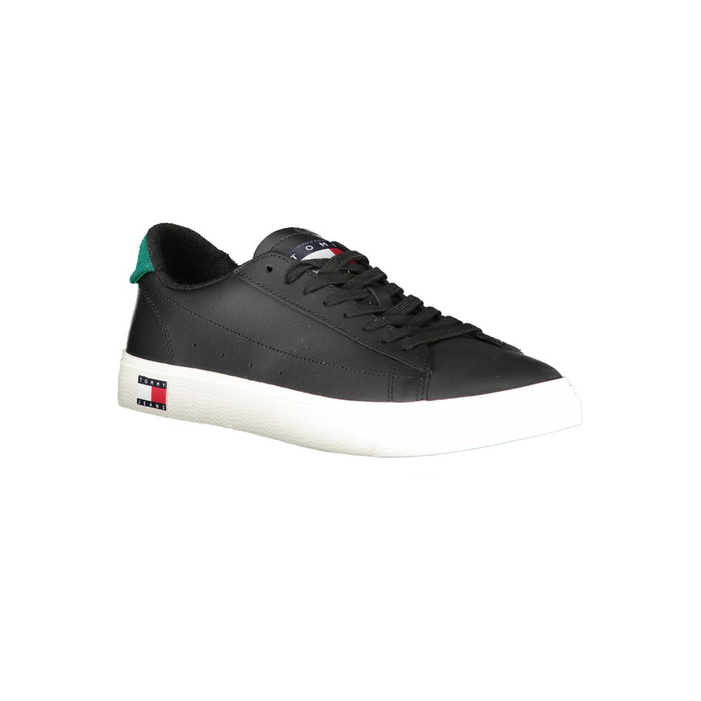Black Leather Men Sneaker