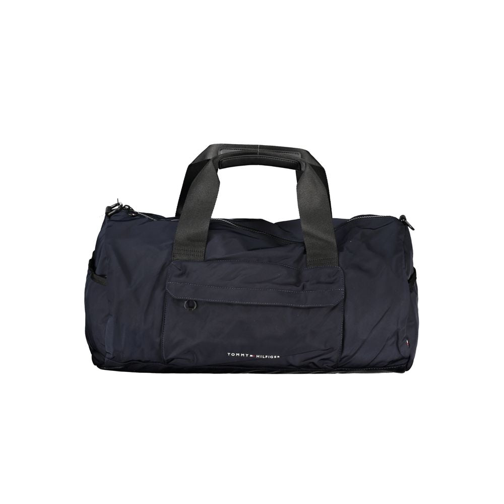 Blue Polyester Men's Bag with Adjustable Shoulder Strap