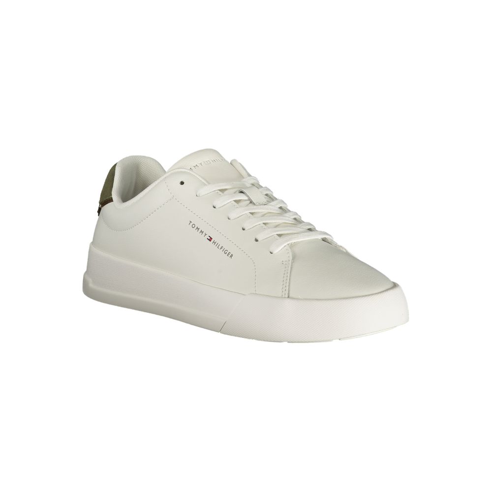 White Polyurethane Men Sneaker