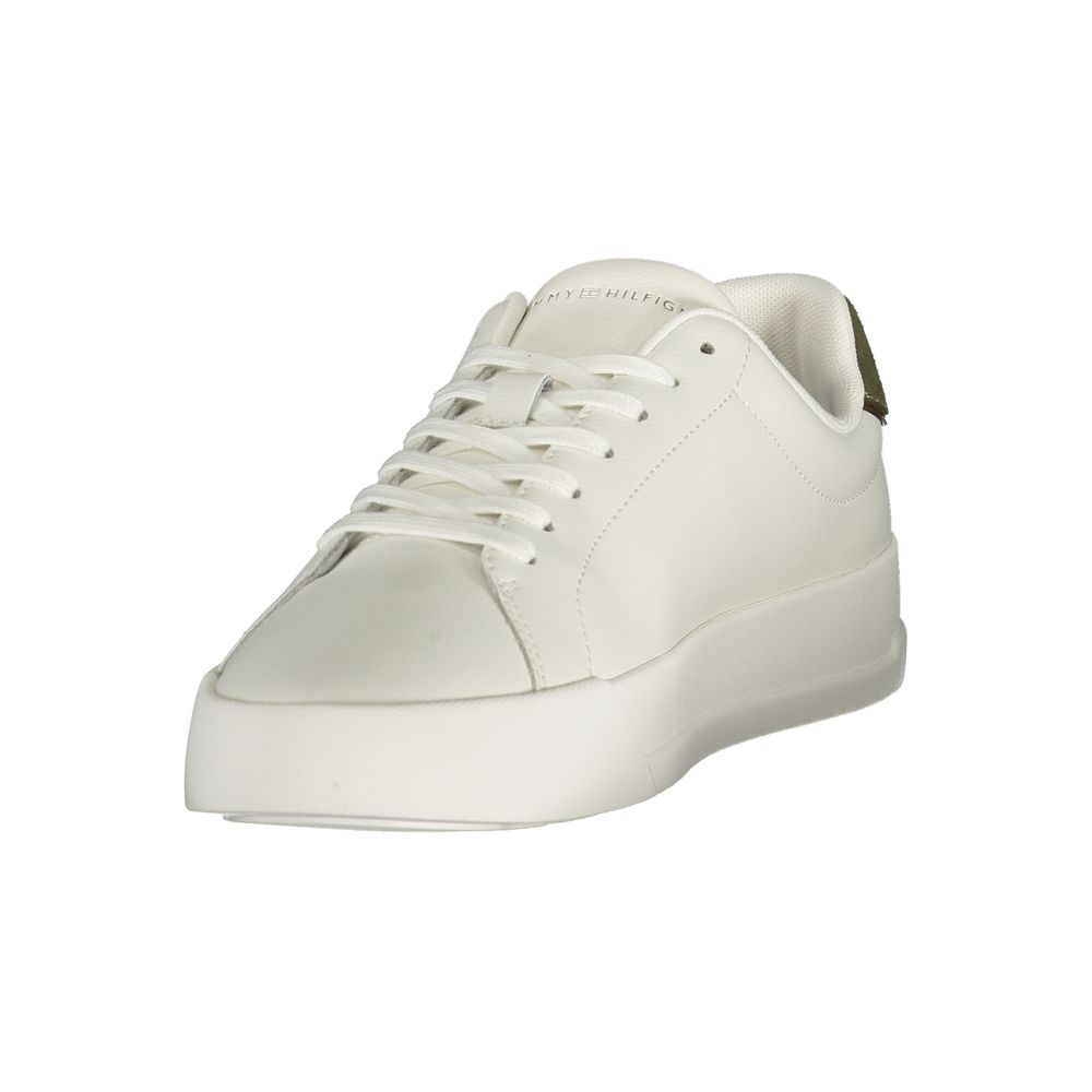 White Polyurethane Men Sneaker