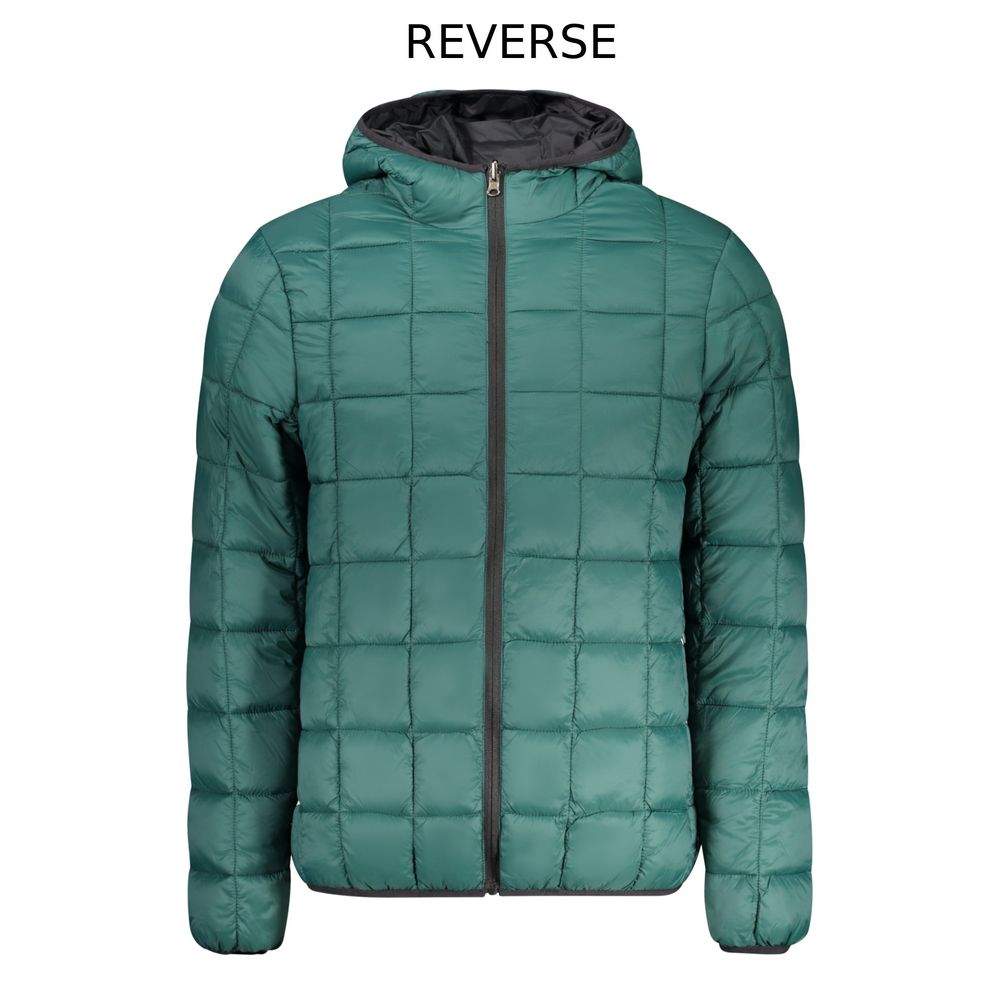 Black Polyester Men's Reversible Jacket