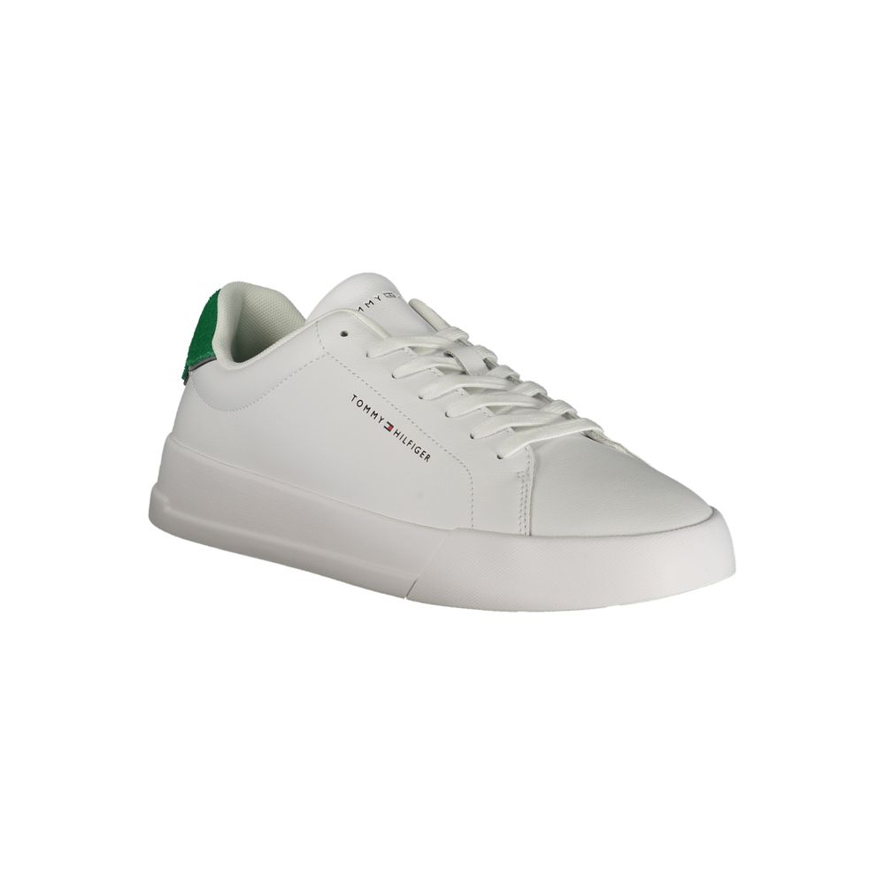 White Polyurethane Men Sneaker